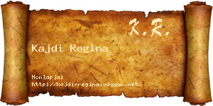Kajdi Regina névjegykártya